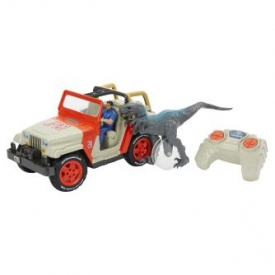 Машинка радиоуправляемая Matchbox Jurassic World с фигуркой и динозавром FNH12