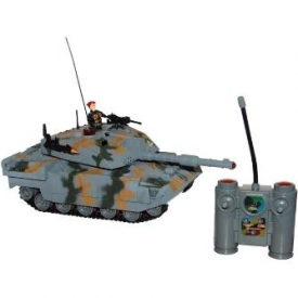 Танк р/у для танкового боя Global Bros серый со светом и звуком на аккумуляторах