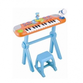 Пианино BabyGo со светом и звуком оранжевое