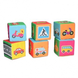 Кубики для малышей Русский стиль Веселые машинки 6шт Д-415-18
