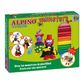 Набор пластилина ALPINO Monsters (Ужастики) 12 цв. 4 комплекта деталей