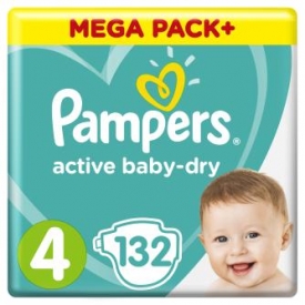 Подгузники Pampers Active Baby-Dry 4 9-14кг 132шт