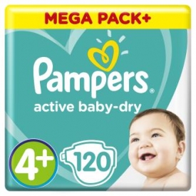 Подгузники Pampers Active Baby-Dry 4+ 10-15кг 120шт