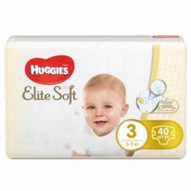 Подгузники Huggies Elite Soft 3 5-9кг 40шт