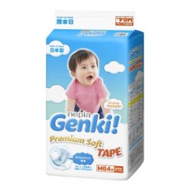 Подгузники Nepia Genki Premium soft M 6-11кг 64шт