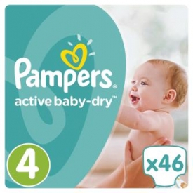 Подгузники Pampers Active Baby Dry maxi 8-14кг 46шт