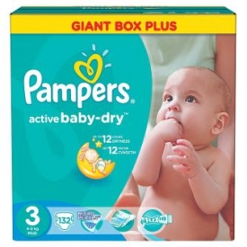 Подгузники Pampers Active Baby Малая Мега 4-9кг 132шт