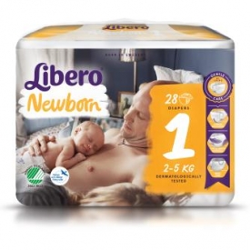 Подгузники Libero Newborn 1 0-5кг 28шт