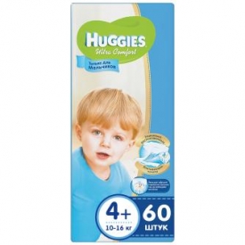 Подгузники для мальчиков Huggies Ultra Comfort 4+ 10-16кг 60шт