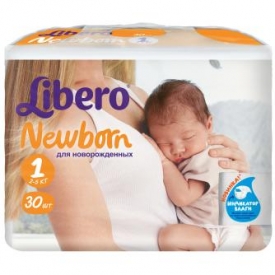 Подгузники Libero Baby Soft Newborn 1 2-5кг 30шт
