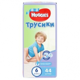 Подгузники-трусики для мальчиков Huggies 6 16-22кг 44шт