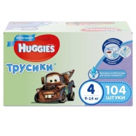 Подгузники-трусики для мальчиков Huggies Disney Box 9-14кг 104 шт