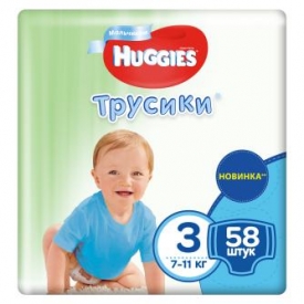 Подгузники-трусики для мальчиков Huggies 3 7-11кг 58шт