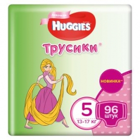 Подгузники-трусики для девочек Huggies 5 13-17кг 96шт