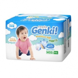 Подгузники-трусики Nepia Genki Premium soft М 7-10кг 32шт