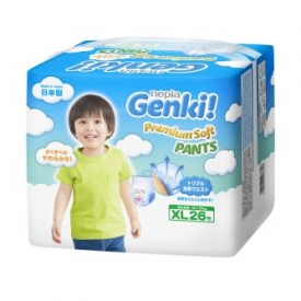 Подгузники-трусики Nepia Genki Premium soft XL 12-17кг 26шт