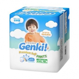 Подгузники-трусики Nepia Genki Premium soft XXL 13-25кг 18шт