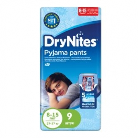 Подгузники-трусики для мальчиков Huggies Dry Nites 8-15лет 27-57кг 9шт