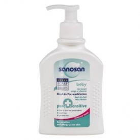 Средство для купания Sanosan Pure+Sensitive 2 в 1 (с дозатором) для чувствительной кожи 200мл