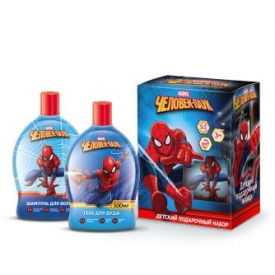 Набор подарочный Spider-man Супергерой шампунь 300мл+гель для душа 300мл