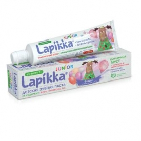 Зубная паста Lapikka Junior  Клубничный мусс с кальцием и микроэлементами 74 г