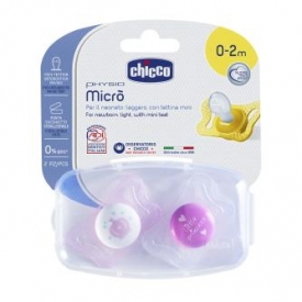 Пустышка Chicco Physio Micro 0-2 мес. для принцесс корона 2 шт силиконовая