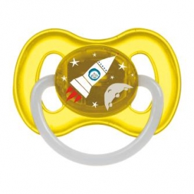 Пустышка Canpol Babies Space круглая латексная 6-18 месяцев Желтая