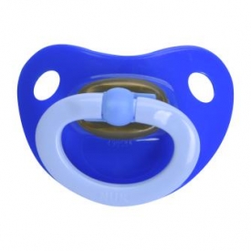 Пустышка латекс Nuk Soft 6-18 месяцев Синяя с голубым кольцом