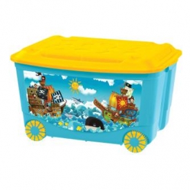 Ящик для игрушек Пластишка на колесах Пираты