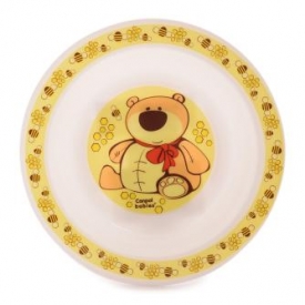 Тарелка Canpol Babies с медведем Бело-желтая