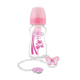 Набор бутылочек Dr Brown's антиколиковых с широким горлышком подарочный 4 предмета Розовый WB91306