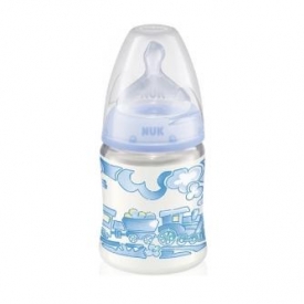 Бутылочка Nuk пластиковая Baby Blue (First Choice) 150 мл + соска силикон в ассортименте