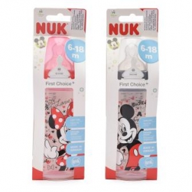 Бутылочка Nuk 300 мл с силиконовой соской размер 2 в ассортименте