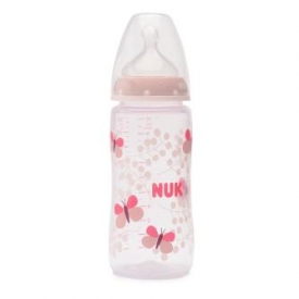Бутылка  пластик Nuk First Choice 300 мл силиконовая соска для пищи М-1 в ассортименте