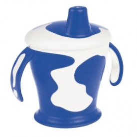 Чашка-непроливайка Canpol Babies с ручками Little cow 9+ 250 мл Синяя