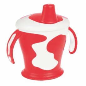 Чашка-непроливайка Canpol Babies с ручками CB Little cow 9+250мл Красный