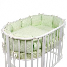 Комплект в овальную кроватку Sweet Baby Aria 5предметов Verde Светло-зеленый