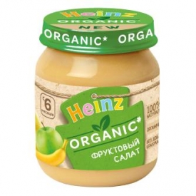Пюре Heinz органик фруктовый салатик 120г с 6месяцев
