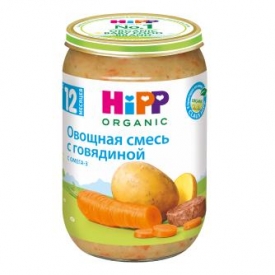 Пюре Hipp овощная Смесь-говядина 220г с 12месяцев