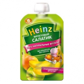 Пюре Heinz фруктовый салатик пауч 100г с 6месяцев