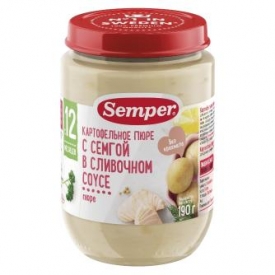 Пюре Semper картофель-семга-сливочный соус 190г с 12месяцев