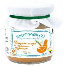 Пюре Marmaluzi овощи-курица 125г с 9месяцев