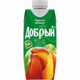 Сок Добрый персик-яблоко 0.33л