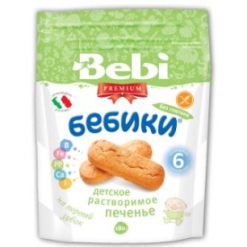 Печенье Bebi Бебики детское растворимое без глютена (с 6 мес.) 180 г