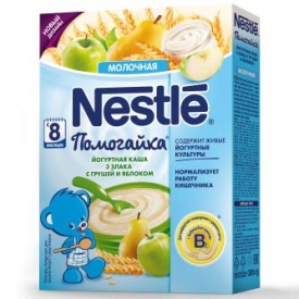 Каша Nestle молочная йогуртовая 3 злака-яблоко и груша 200 г с 8 месяцев