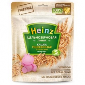 Каша Heinz цельнозерновая пшеничная 180г с 5 месяцев