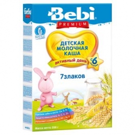 Каша Колинска Bebi Premium молочная7 злаков 200г с 6месяцев