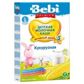 Каша Bebi Premium молочная кукурузная 200г с 5месяцев
