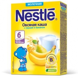 Каша Nestle молочная овсяная с грушей и бананом 220г 6месяцев