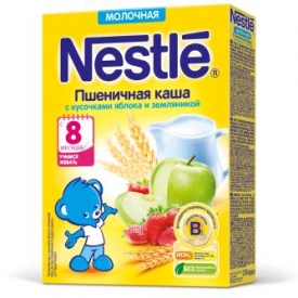 Каша Nestle пшеничная яблоко-земляника 220г с 6месяцев